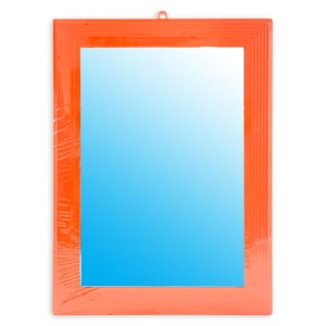 Espelho Moldura Plastica Laranja 27 x 20 Com 6