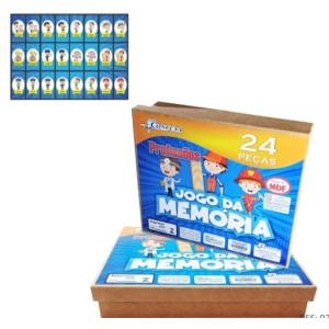 Jogo  Da Memória  Com  24 Peças Profissões  Mdf
